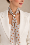 Polka Dot Scarf with Pearl Buckle