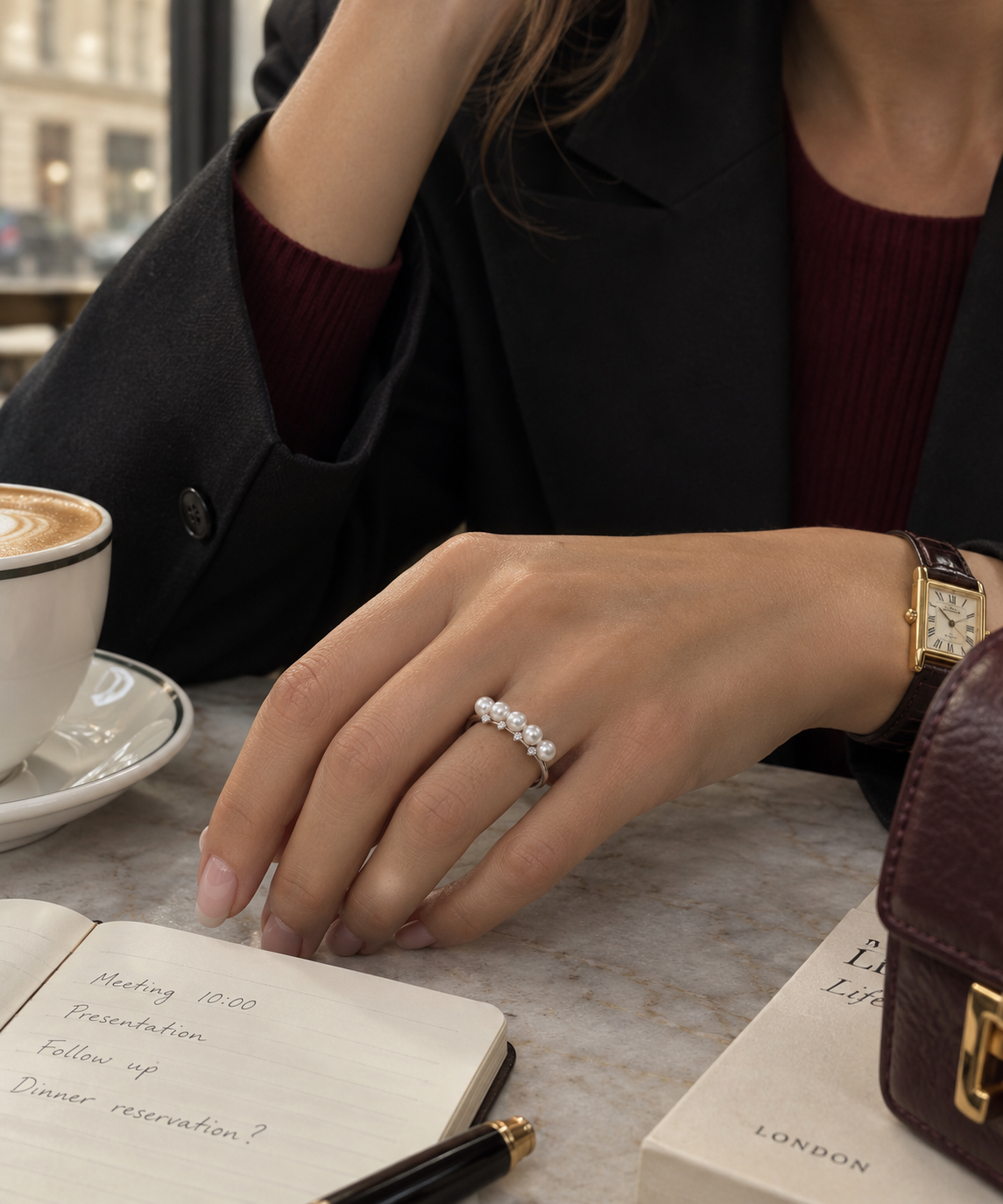 Pearl Crystal Ring - 925 Sterling Silver