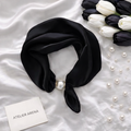 Black Scarf with Pearl