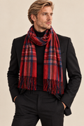 Red Plaid Unisex Scarf – Red & Navy