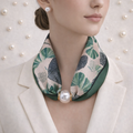 Scarf with Ginkgo Leaf Motif