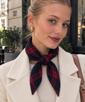 Oxford Tartan Triangle Scarf – Navy & Red