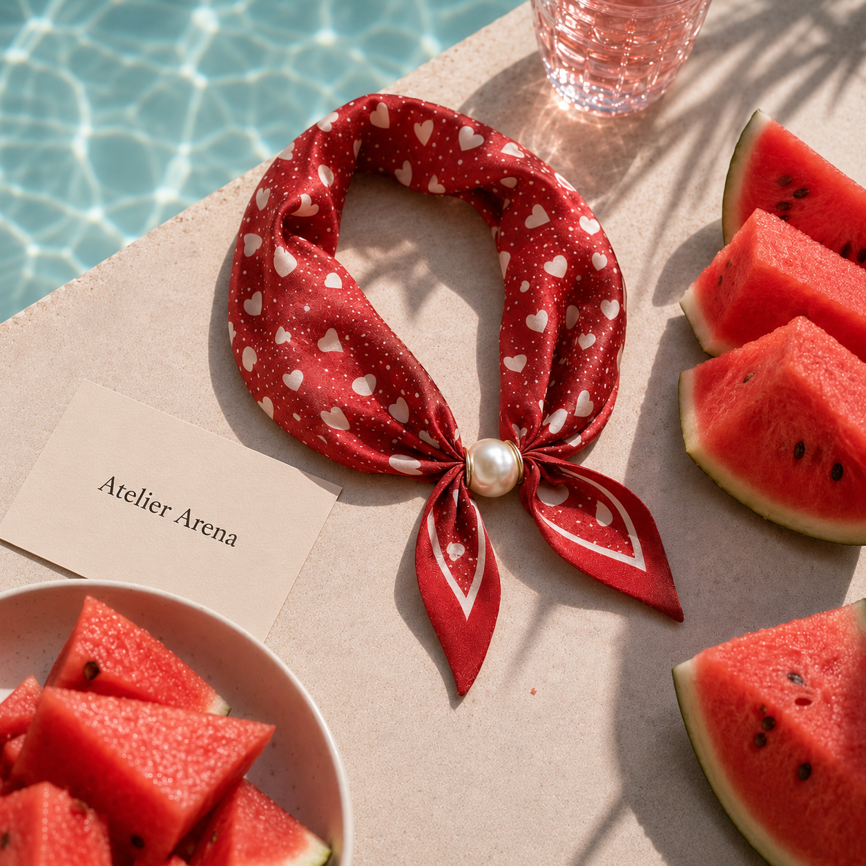 Scarf with Pearl – Red Hearts Chic