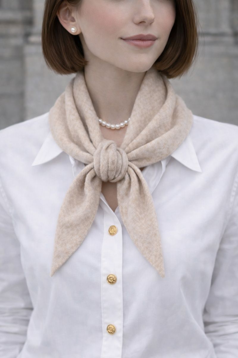Elegant Triangle Scarf - Beige