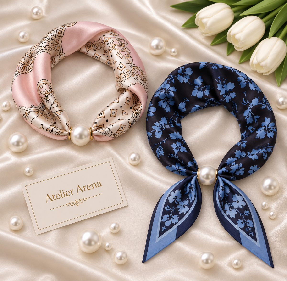 Paris Duo – Satin Scarf Set