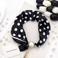 Black Scarf with White Polka Dots