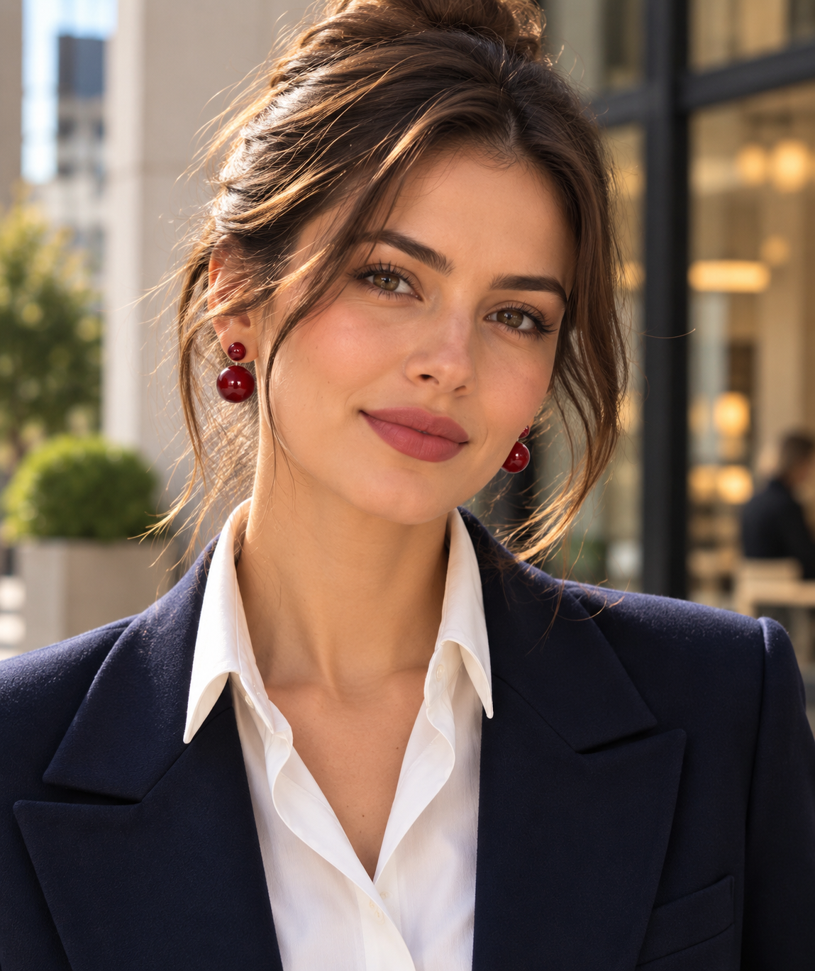 Bordeaux Double Pearl Earrings