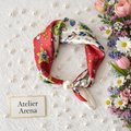 Elegant Floral Scarf with Pearl