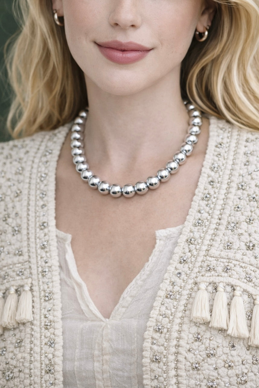 Silver Bead Necklace