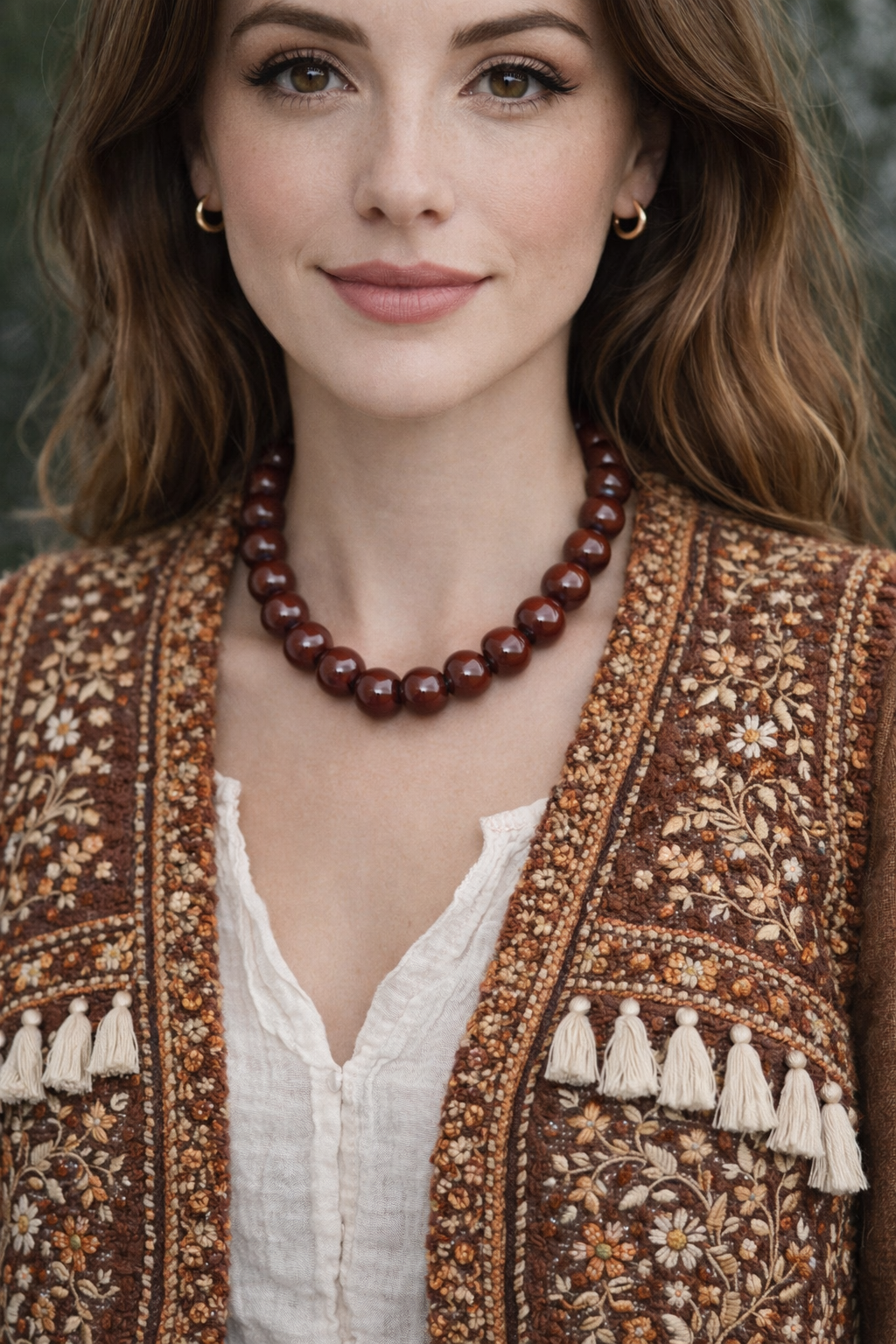 Bordeaux Bead Necklace