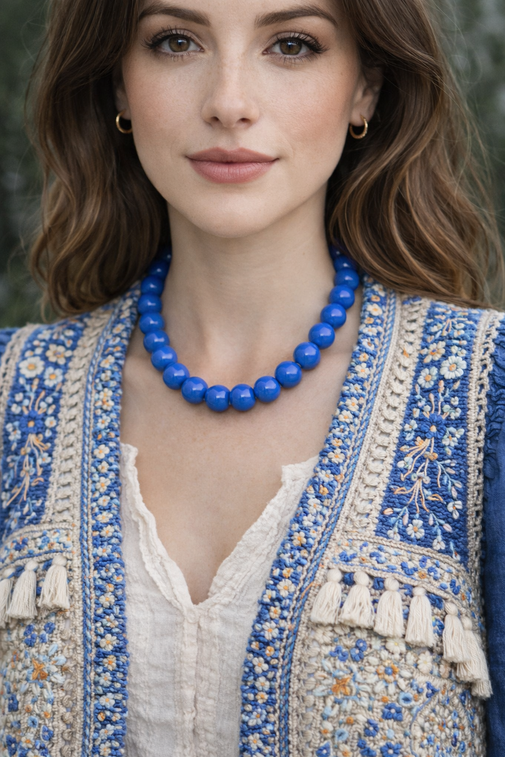 Cobalt Blue Bead Necklace