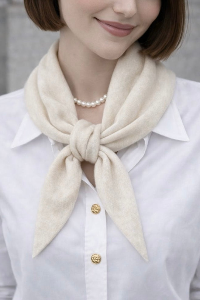 Luxury Triangle Scarf - Cream