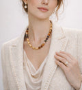 Agate Necklace with Gold Accents