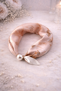 Pink Scarf with Motif and Pearl