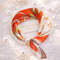 Scarf Bundle with Pearl Necklace - Orange