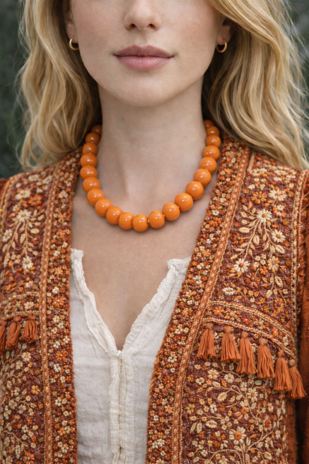 Light Orange Bead Necklace