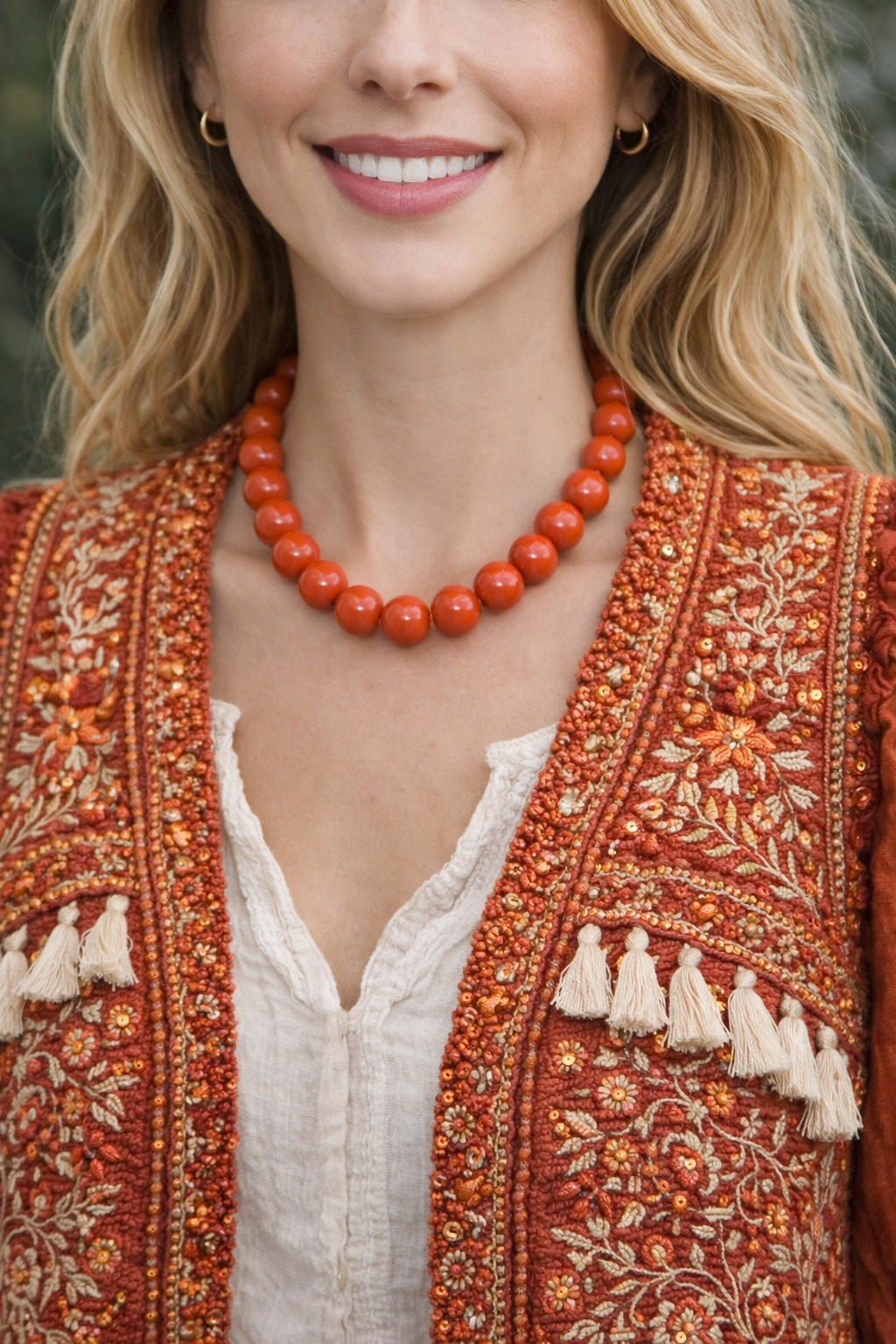 Orange Bead Necklace