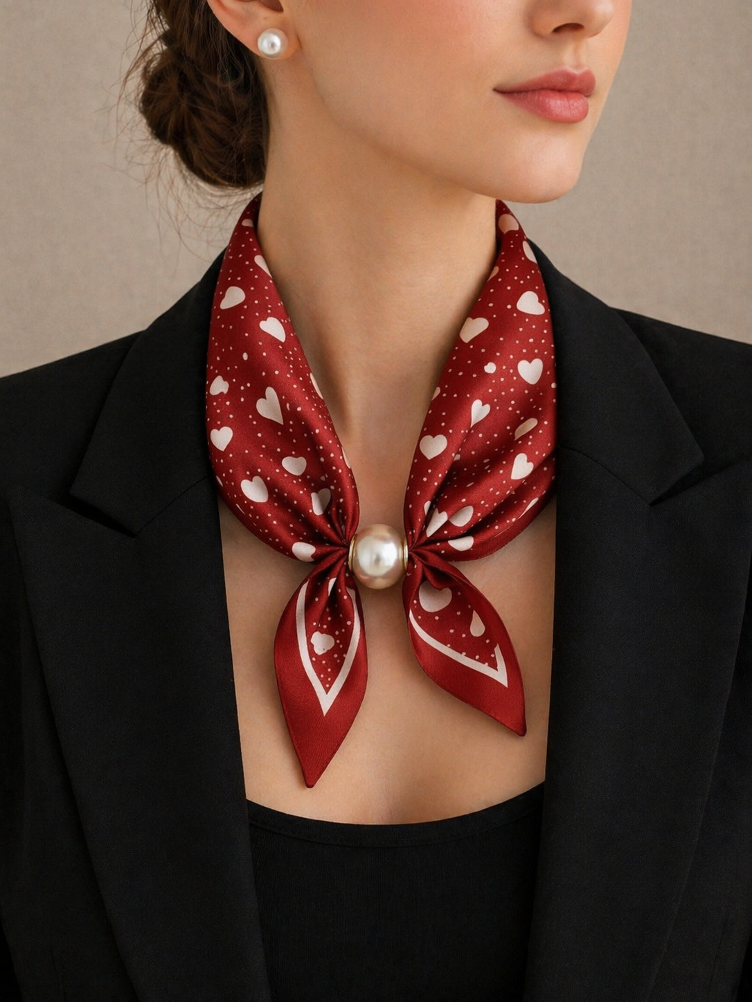 Scarf with Pearl – Red Hearts Chic