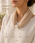Organza Sjaal met Magnetische Sluiting – Beige
