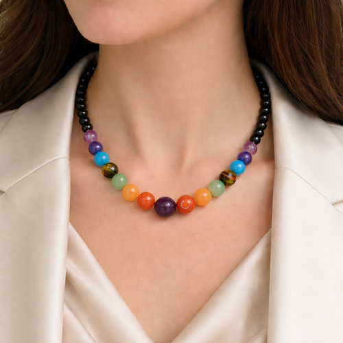 Chakra Necklace with Black Onyx