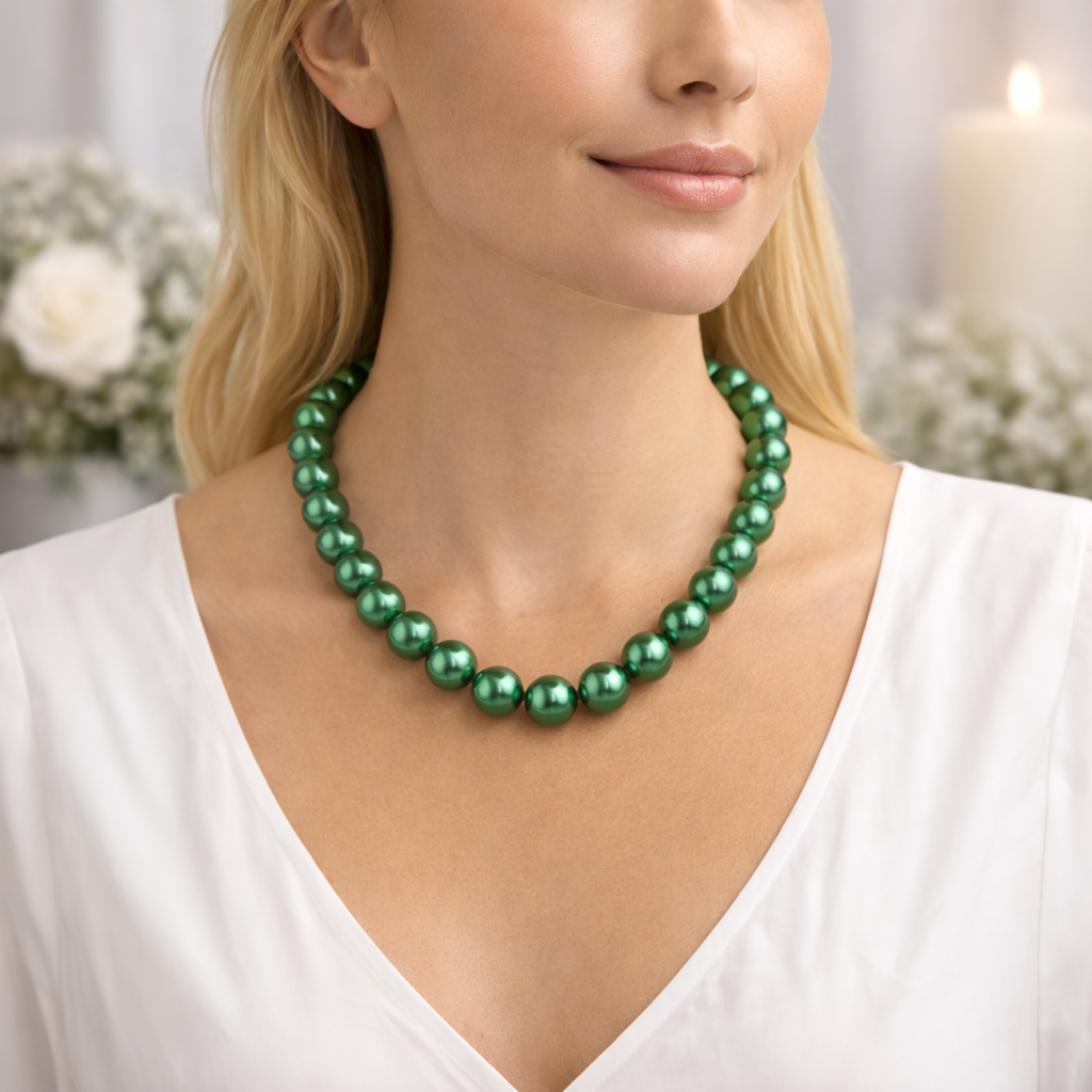 Green Freshwater Pearl Necklace