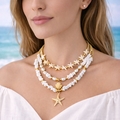 Maritime Necklace Set with Shell and Starfish