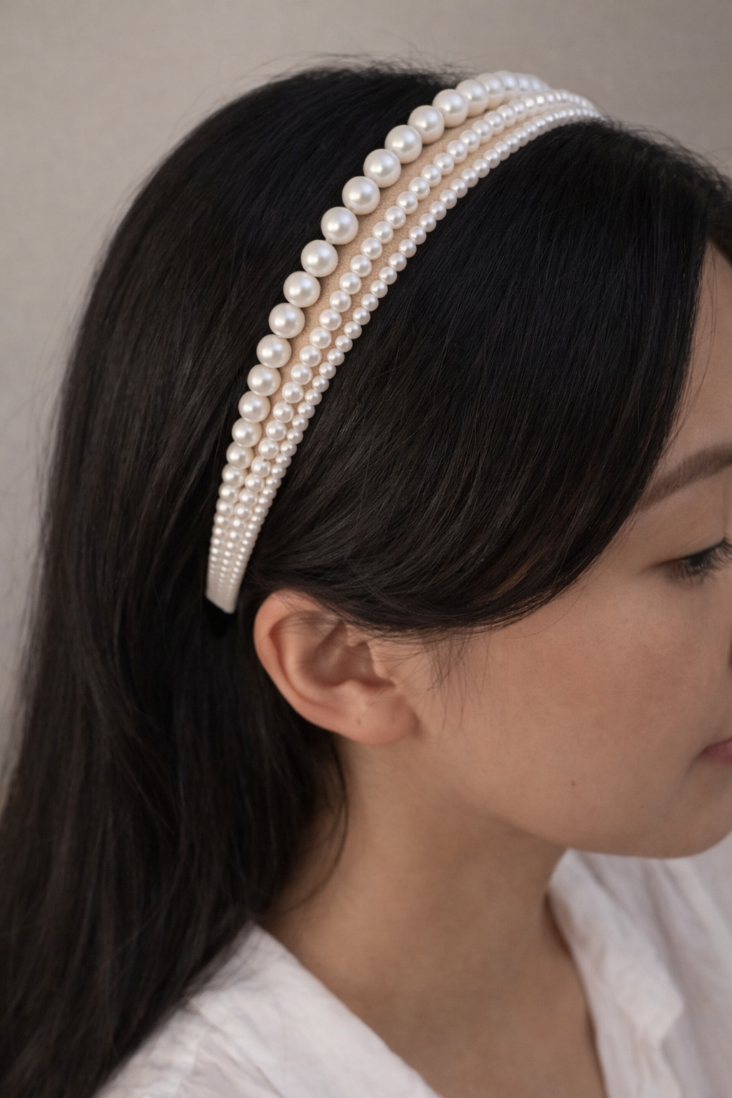 Luxury Pearl Headband - Triple Row Design