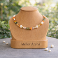 Natural Stone Necklace with Pearls