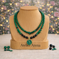 Malachite and Black Agate Necklace with Pendant