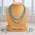 Turquoise Stone Necklace - Double Strand