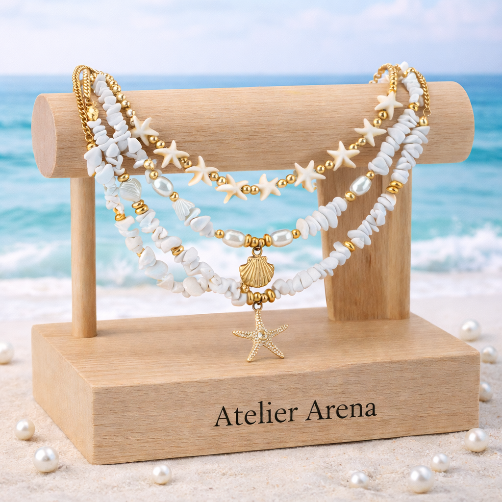 Maritime Necklace Set with Shell and Starfish