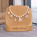 Pearl Necklace with Shell Pendants