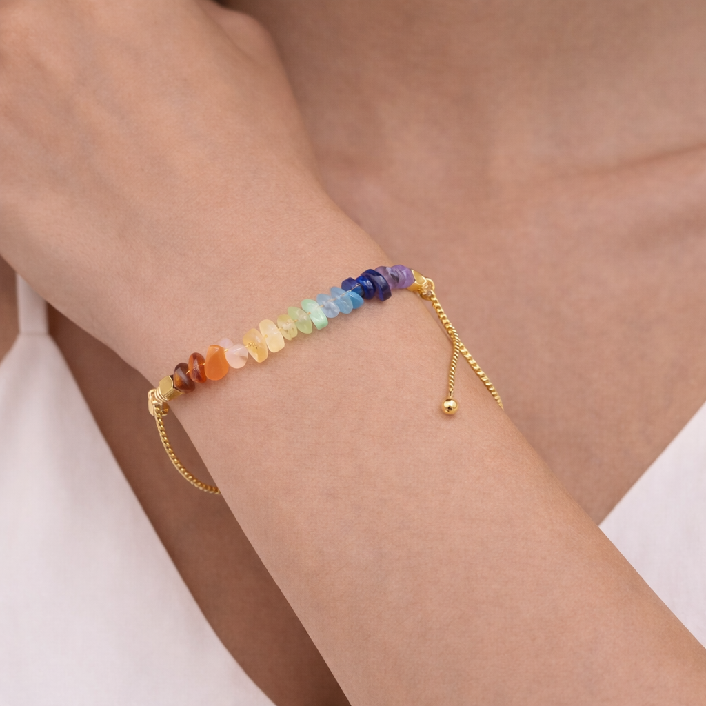 Chakra Bracelet with Rainbow Gemstones