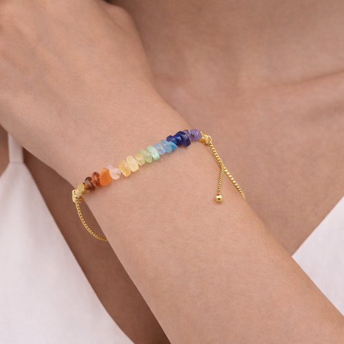 Chakra Bracelet with Rainbow Gemstones