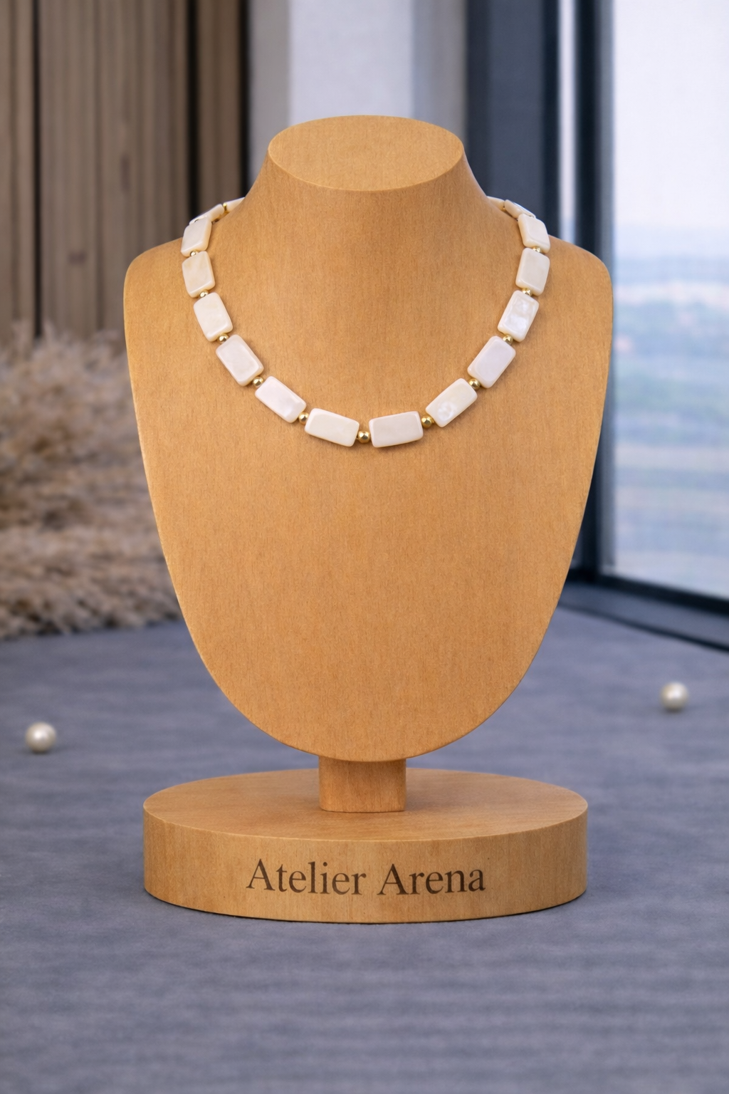 Elegant Shell Necklace with Gold Accents