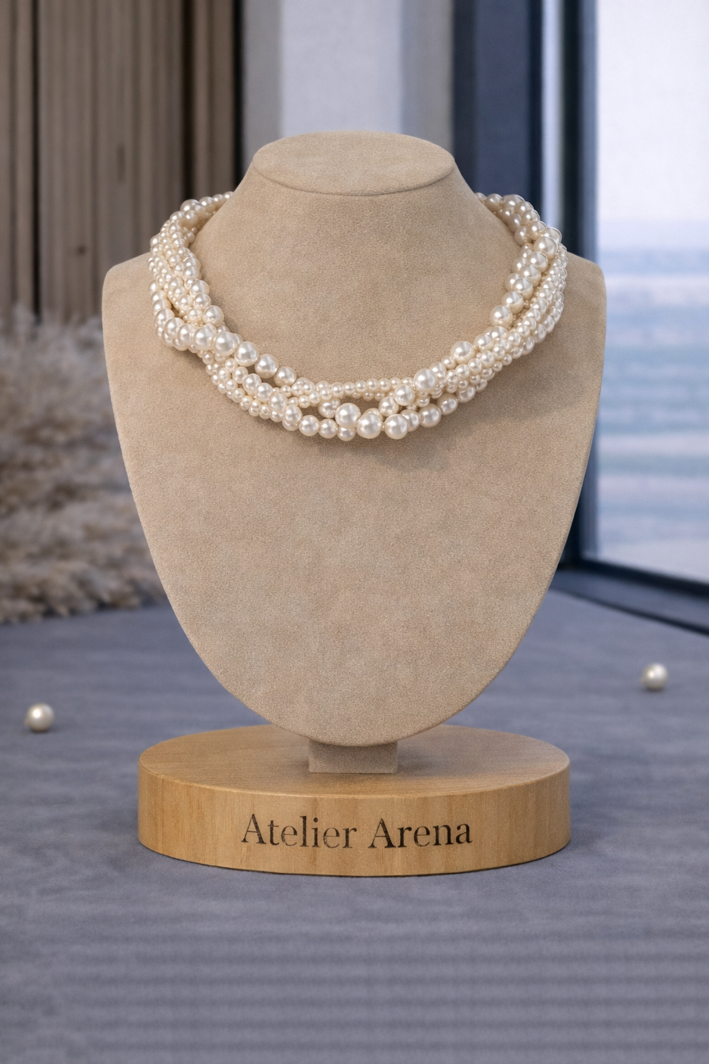 Luxury Braided Pearl Necklace - Multi-Strand Design