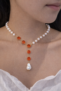 Pearl &amp; Carnelian Necklace