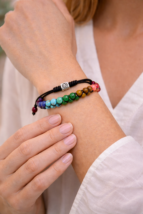 Chakra Bracelet with Gemstones - Adjustable