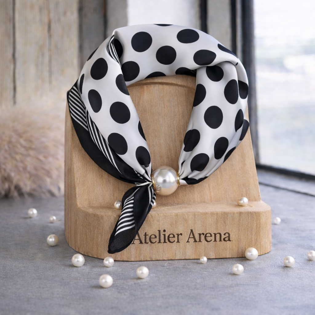 Polkadot Scarf Black and White