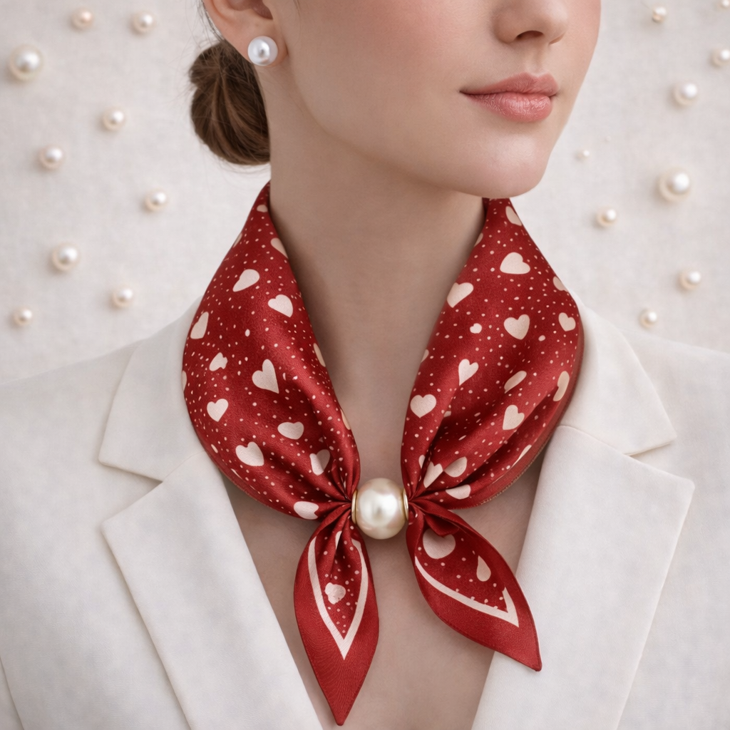 Scarf with Pearl – Red Hearts Chic