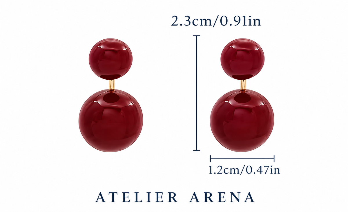 Bordeaux Double Pearl Earrings