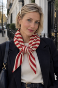 Triangle Scarf Red and White Striped