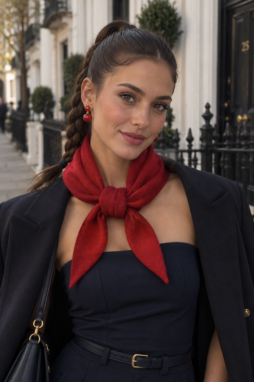 Elegant Triangle Scarf - Red