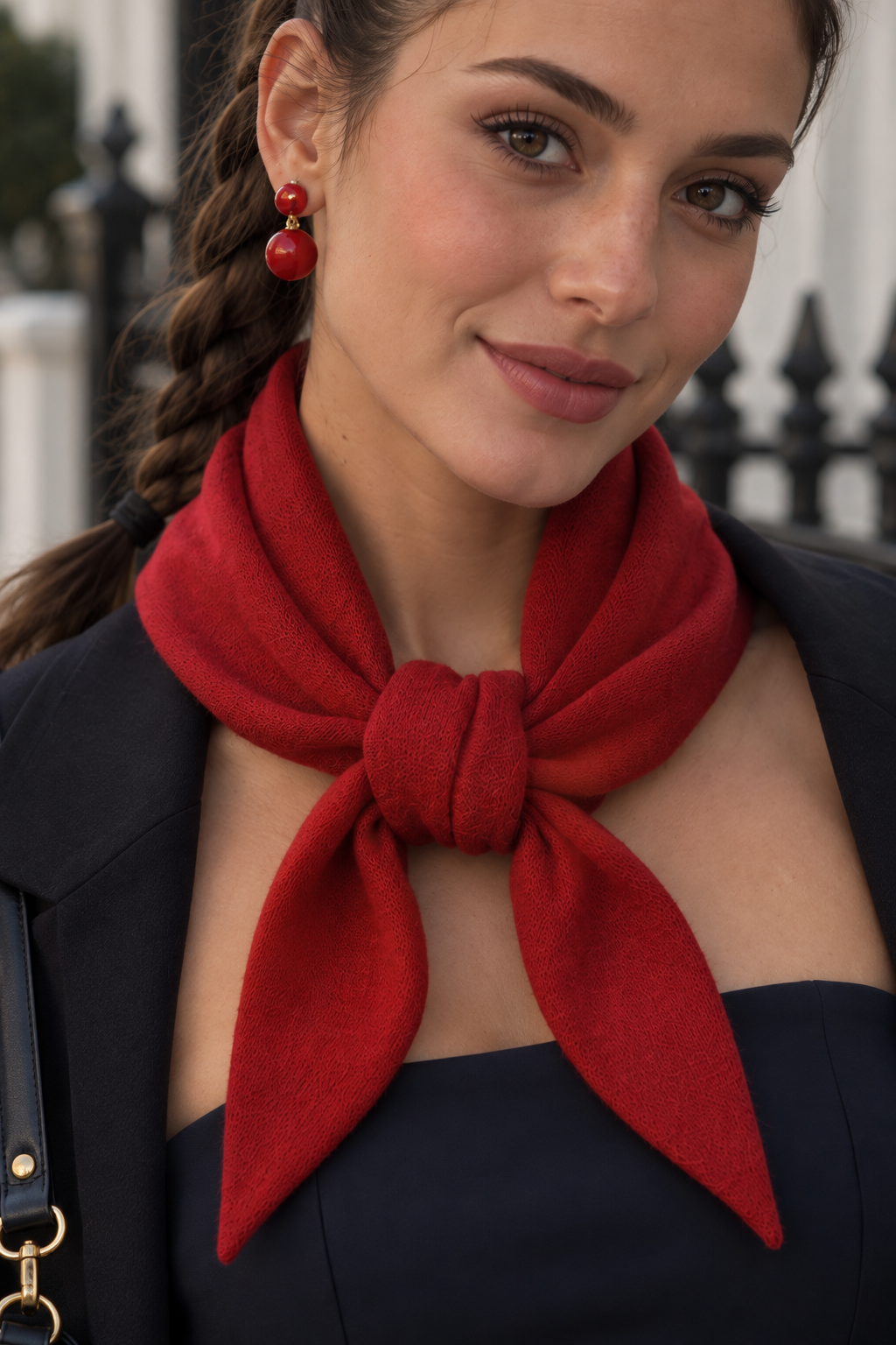 Elegant Triangle Scarf - Red