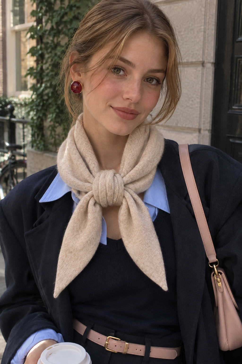 Elegant Triangle Scarf - Beige