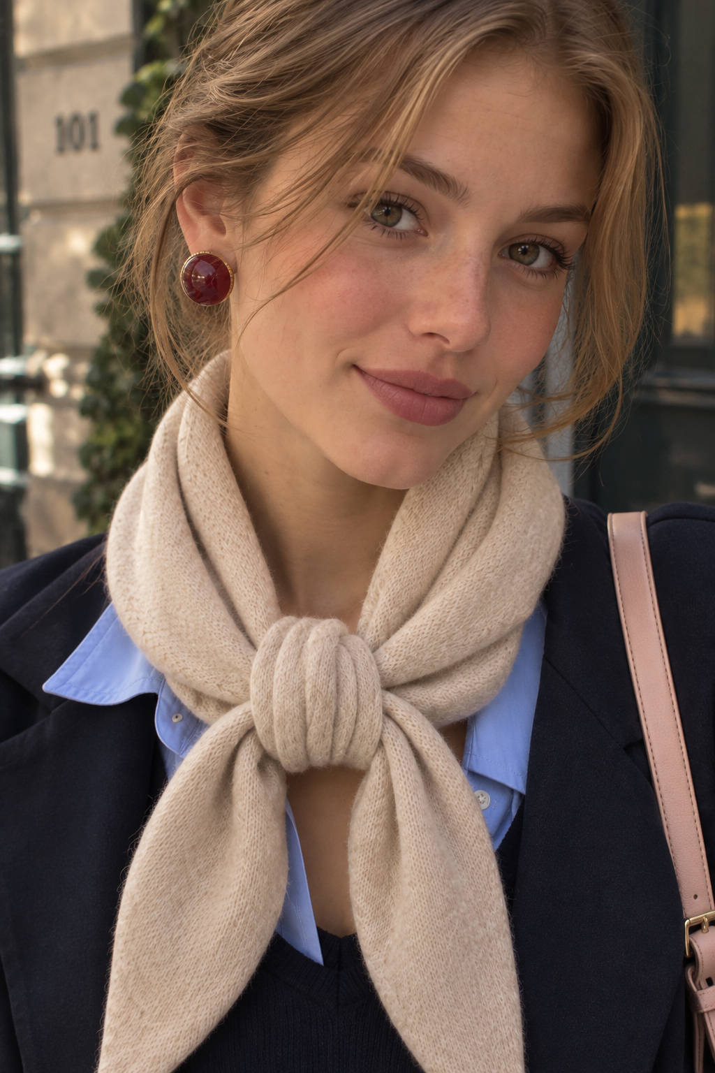 Elegant Triangle Scarf - Beige