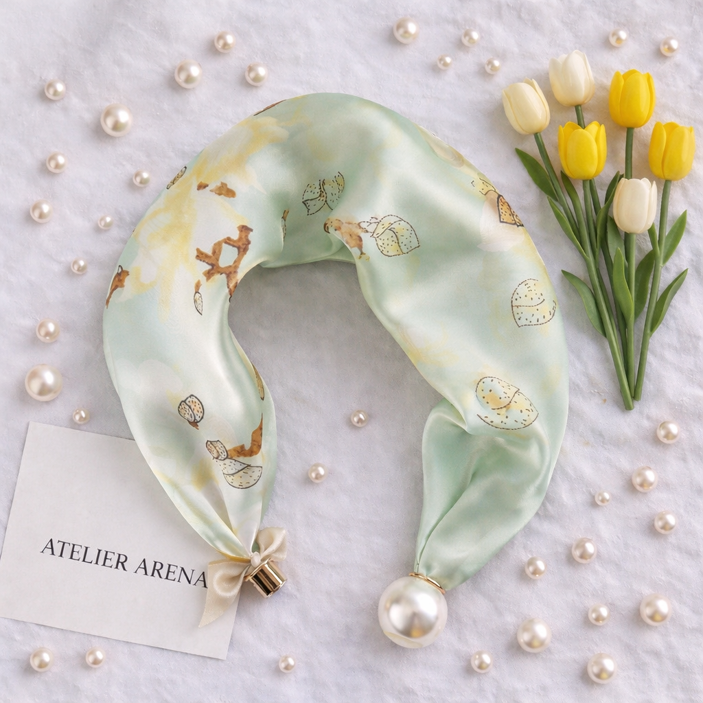 Soft Pastel Pearl Scarf