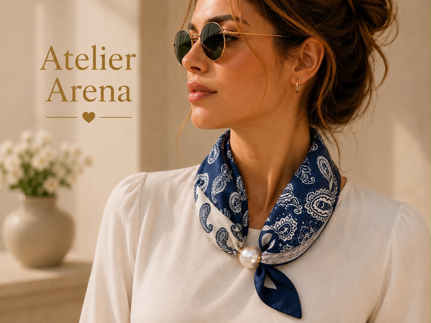 Satin Scarf with Magnetic Closure – Bohemian Paisley Print