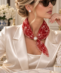 Red Lace Pearl Scarf