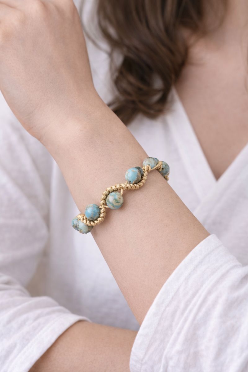 Turquoise Macramé Bracelet - Bohemian Luxury